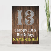 Carte 13e anniversaire : Pays inspiré par l'Ouest Look, (Devant)