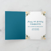 Carte 13e anniversaire Photo Collage Fleur Jaune Turquoi (Intérieur)