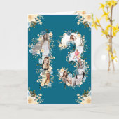 Carte 13e anniversaire Photo Collage Fleur Jaune Turquoi (Fleur jaune)