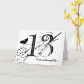 Carte 13e anniversaire pour une petite-fille, papillon. (Fleur jaune)