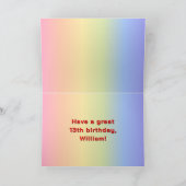 Carte 13e anniversaire : Rainbow Text, Custom Photos & N (Intérieur)
