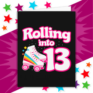 Carte 13e anniversaire Roller Patinage 13 ans