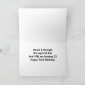 Carte **13e ANNIVERSAIRE** SOUHAITS DE L'ESCALIER COMÉDI (Intérieur)