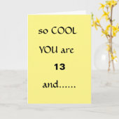 Carte **13e** ANNIVERSAIRE SPÉCIAL *NOUVEAU ADOLESCENT* (Fleur jaune)