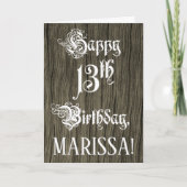 Carte 13e anniversaire : Texte élégant et raffiné; Faux (Devant)