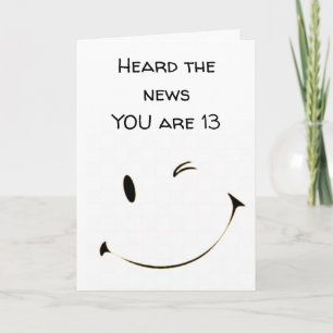 Carte **13e*** ANNIVERSAIRE UN GRAND ADOLESCENT