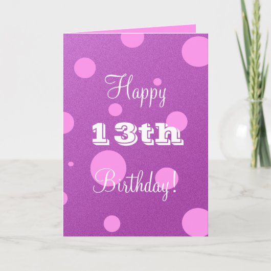 Carte 13e Birthday Card for Girl (Devant)