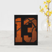 Carte 13e Birthday Party Thirteen 13 Year Old Basketbal (Fleur jaune)