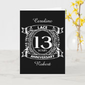 Carte 13ème anniversaire de mariage dentelle (Fleur jaune)