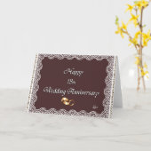 Carte 13ème heureux. Dentelle d'anniversaire de mariage (Fleur jaune)