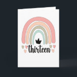 Carte 13th Birthday Boho Rainbow Party Kids 13 Years Old<br><div class="desc">Perfect for the 13th boho rainbow birthday party of a thirteen-year-old,  who is celebrating his 13th birthday. Cute 13th birthday gift for a 13-year-old,  who loves rainbows.</div>