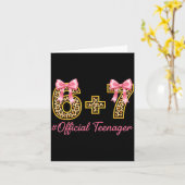 Carte 13th Birthday Girl Nk Coquette Bow Leopard 6+7 Yea (Fleur jaune)