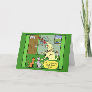 Carte 1428 Dessin de plaisanterie de chien Knock-Knock