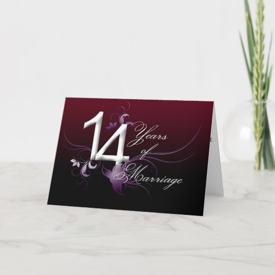 Carte 14 Ans De Mariage Anniversaire De Mariage Zazzle Be