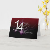 Carte 14 ans de mariage (anniversaire de mariage) (Fleur jaune)