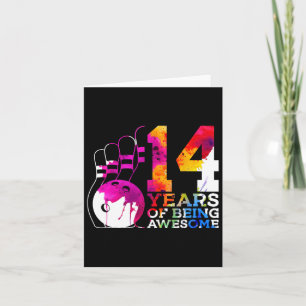Carte 14 ans d'être merveilleux Bowling 14e anniversaire