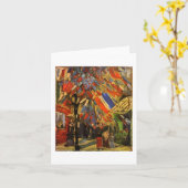 Carte 14 juillet Fête à Paris Van Gogh Art (Fleur jaune)