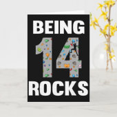 Carte 14 Year Old Rock Climber Birthday 14th Climber Bei (Fleur jaune)