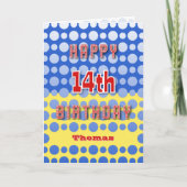 Carte 14e anniversaire ajouter cercles de nom motif (Devant)