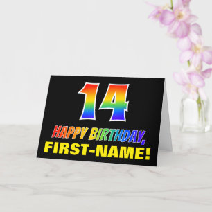 Carte 14e anniversaire : Bold, amusant, simple, arc-en-c