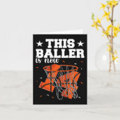 Carte 14e anniversaire garçons de basket-ball (Fleur jaune)