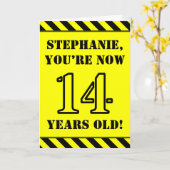 Carte 14e anniversaire : Jeu de style graphique, Nom per (Fleur jaune)