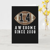 Carte 14e Anniversaire Né En 2008 Football Boy 14 An (Fleur jaune)