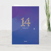 Carte 14e anniversaire - Numéro 14 en étoiles - Bleu - 1 (Dos)