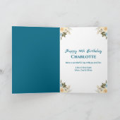 Carte 14e anniversaire Photo Collage Fleur Jaune Turquoi (Intérieur)