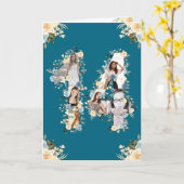 Carte 14e anniversaire Photo Collage Fleur Jaune Turquoi (Fleur jaune)