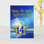 Carte 14e anniversaire pour Superstar (Fleur jaune)