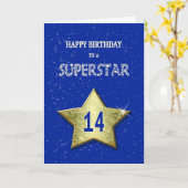 Carte 14e anniversaire pour une superstar (Fleur jaune)