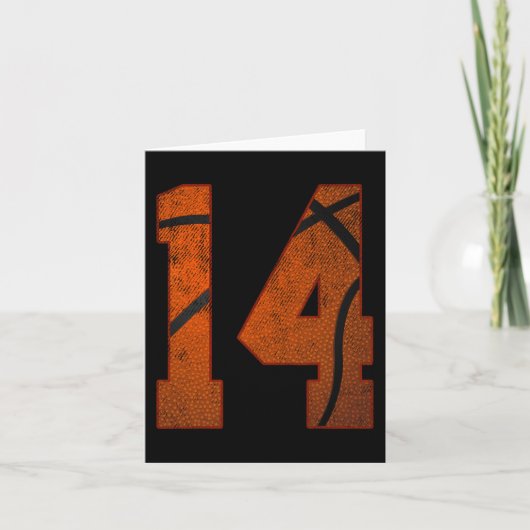Carte 14e fête d'anniversaire Quatorze ans 14 ans Basket (Devant)