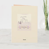 Carte 14th Anniversary Blank Folded Greeting Card (Dos)