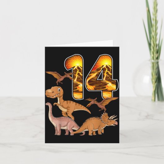 Carte 14th Birthday Dinosaur T-rex 14 Years Old Birthday (Devant)
