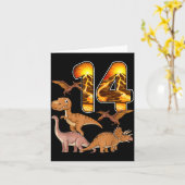 Carte 14th Birthday Dinosaur T-rex 14 Years Old Birthday (Fleur jaune)