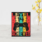 Carte 14th Birthday Level 14 Achieved Gamer Funny Birthd (Fleur jaune)