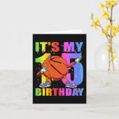 Carte 15 ans 15e Basketball Anniversaire Thème B (Fleur jaune)