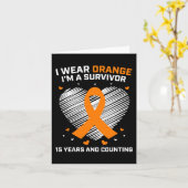 Carte 15 ans Cancer Libre Leucémie Survivant Cadeaux Ora (Fleur jaune)