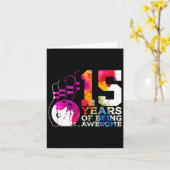 Carte 15 ans d'être merveilleux Bowling 15e anniversaire (Fleur jaune)