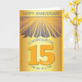 Carte 15 Year Sober Anniversary | Golden Ray 12 Step  (Fleur jaune)