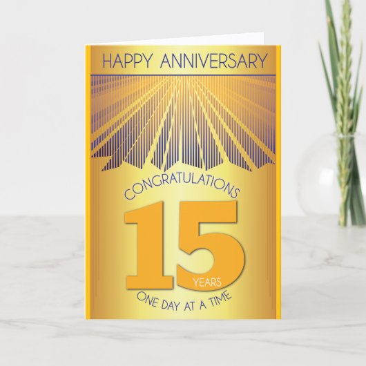 Carte 15 Year Sober Anniversary | Golden Ray 12 Step  (Devant)