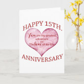 Carte 15e anniversaire (Fleur jaune)