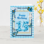 Carte 15e anniversaire avec un effet de scrapbook (Fleur jaune)