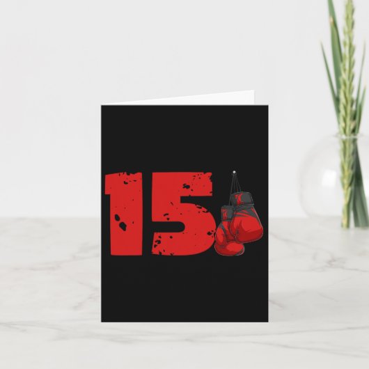 Carte 15e anniversaire Boxe Quinze ans Boxer Anniversair (Devant)