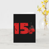 Carte 15e anniversaire Boxe Quinze ans Boxer Anniversair (Fleur jaune)