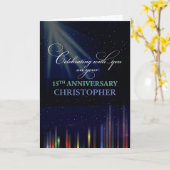 Carte 15e anniversaire de l'employé Ciel, personnalisabl (Fleur jaune)