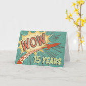 Carte 15e anniversaire de l'employé Style de bande dessi (Fleur jaune)