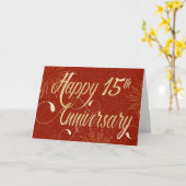 Carte 15e anniversaire de l'employé - Texte Tourbillonna (Fleur jaune)