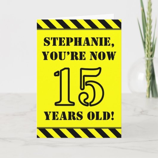 Carte 15e anniversaire : Jeu de style graphique, Nom per (Devant)